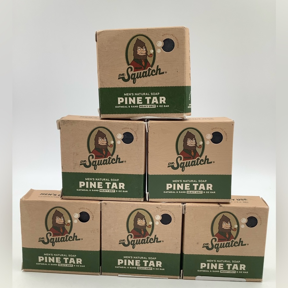 Dr. Squatch Pine Tar set of SIX (6) bars of 5oz soap